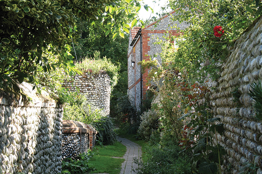 Flint cobbles and brick in Cley-next-the-Sea