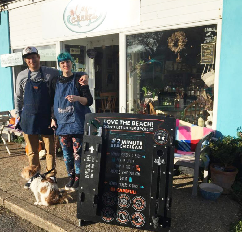 Beach board at Cafe Carmel Bacton