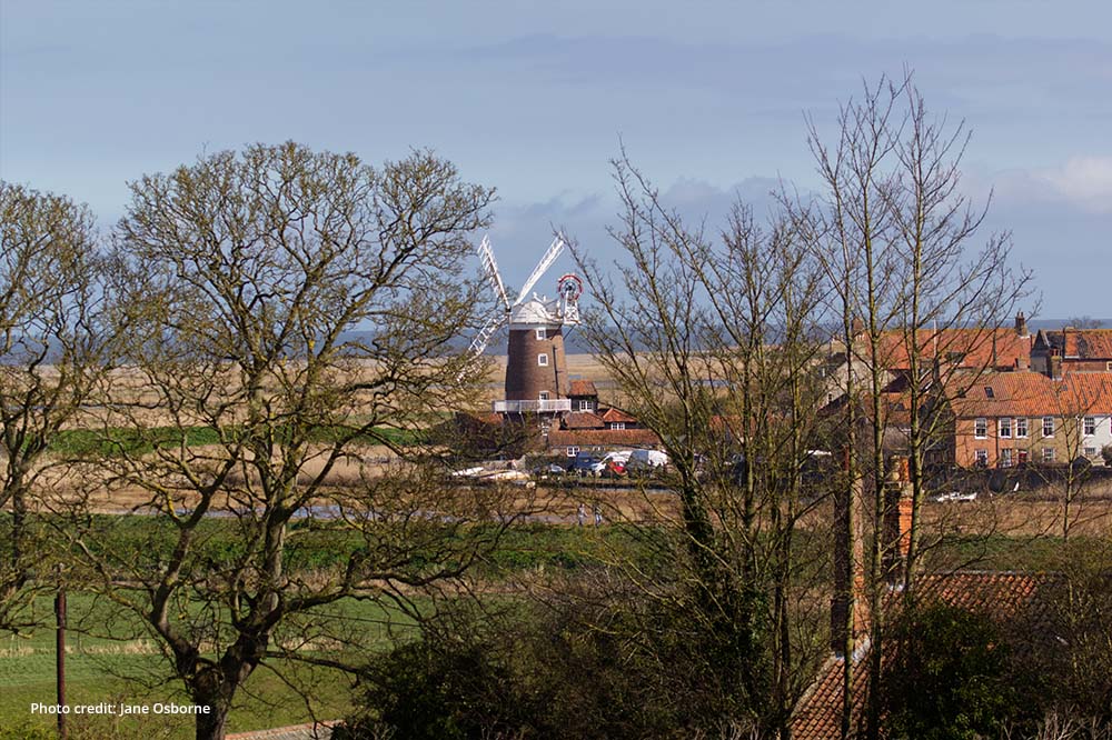 Walking The Coastal Path at Cley, a View of Cley Windmill
